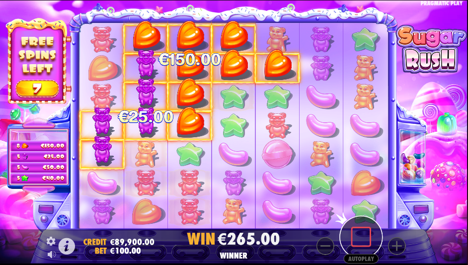 Sugar Rush Free Spins